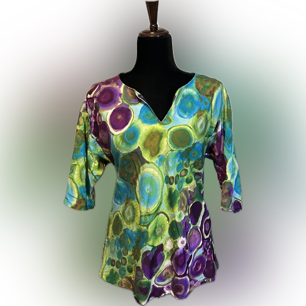 Tommy Bahama V-Neck Tie-Dye Tunic size XS - Picture 1 of 12
